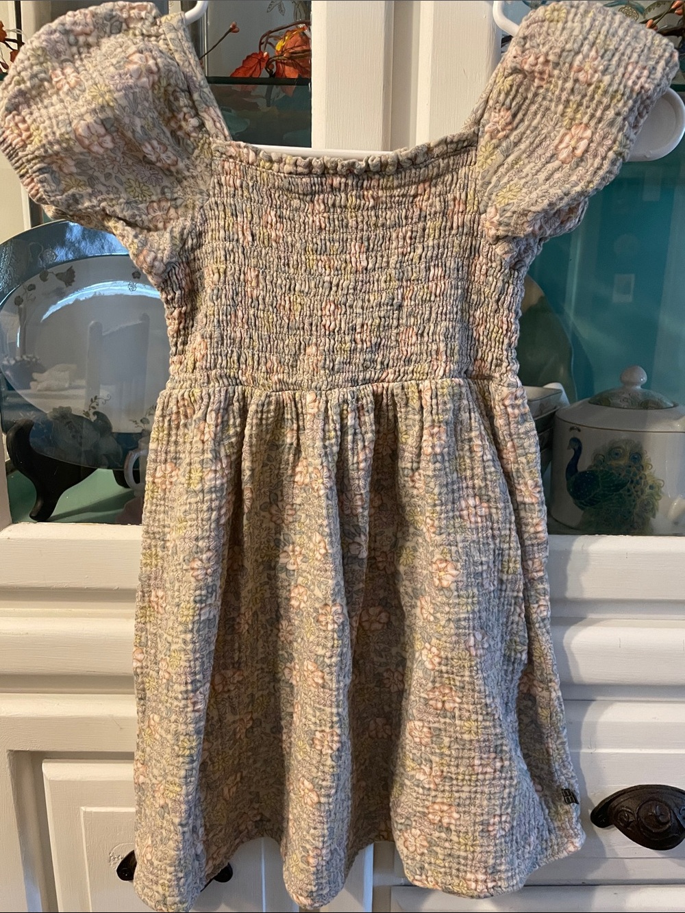 Gerber Pastel Floral Smocked Dress - Pink, Cream, Green